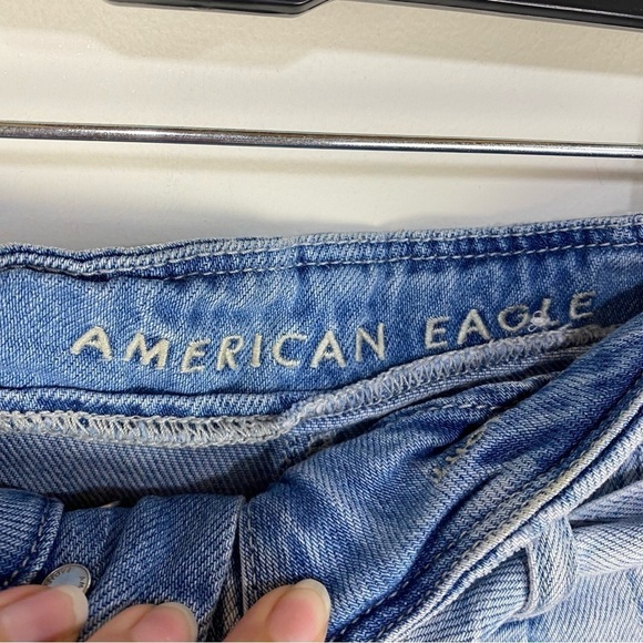 American Eagle Mom Short Button Fly Denim Paperbag Jean Shorts - Picture 3 of 5